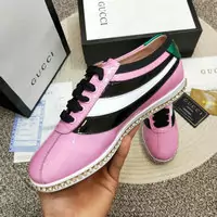 baskets paire de chaussures gucci femmes crystal rainbow-pink